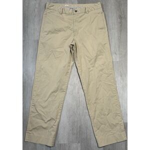 Charleston Khakis Pants Mens 35x30 Beige Tan Seersucker Chino Trouser Flat Front